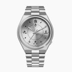 Citizen Tsuyosa Kanji — custom 40mm stainless steel automatic featuring Japanese Kanji numeral indices in calligraphy style on a brushed silver sunburst dial with integrated bracelet, a custom timepiece by IFL Watches.
