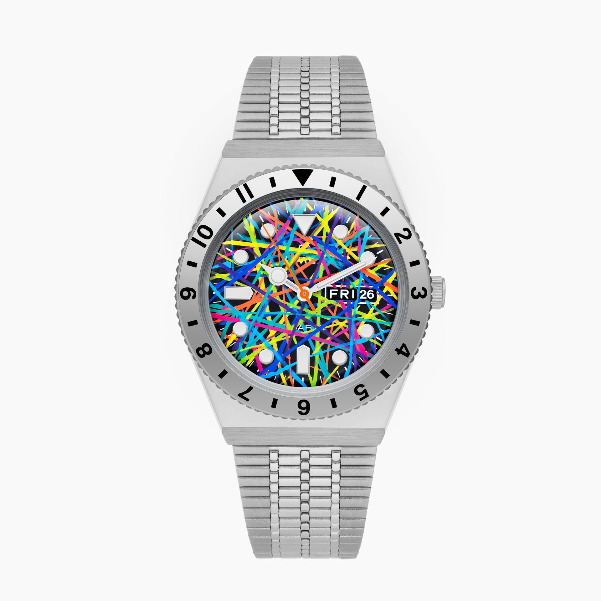 Citizen Tsuyosa Dive in Time — hand-painted bespoke watch with a headfirst dive into a vault of golden coins and gems on a rose gold case, by IFL Watches
