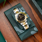 Verdant Camo Chronovault – Premium Leather Watch Pouch