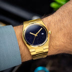 Aventurine Gold Concept – Custom natural aventurine stone dial on gold-tone stainless steel watch, bespoke timepiece by IFL Watches