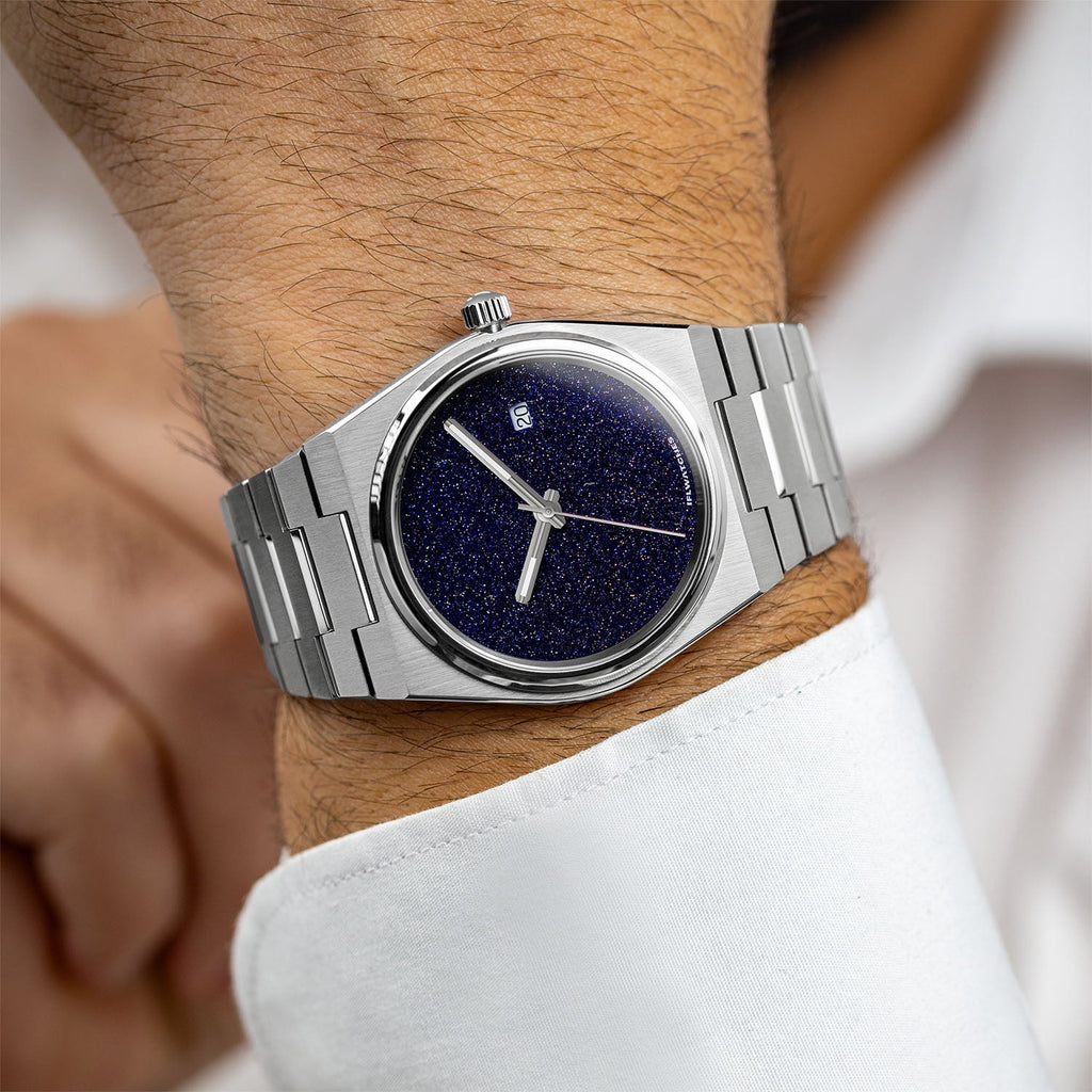 Aventurine Steel Concept – Custom natural aventurine stone dial on stainless steel watch, bespoke timepiece by IFL Watches