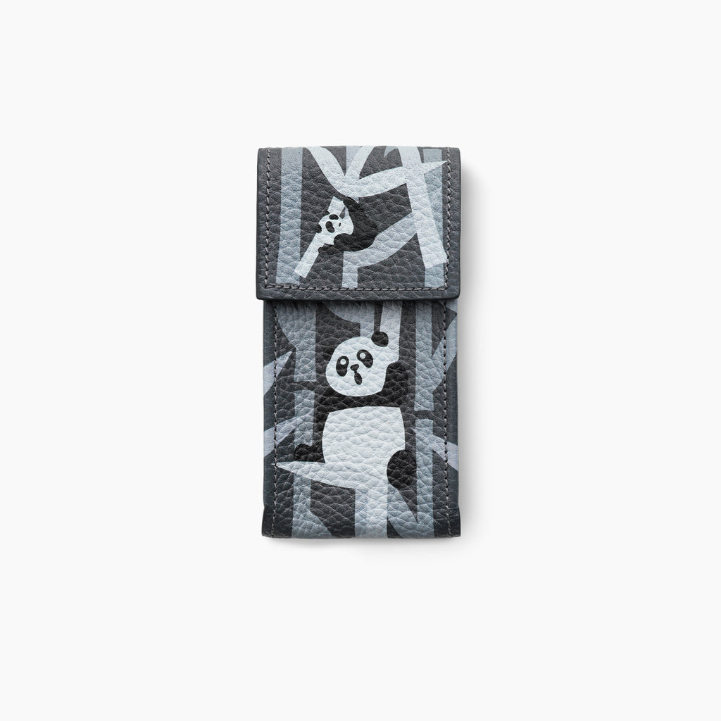 Charcoal Panda Leather Watch Pouch